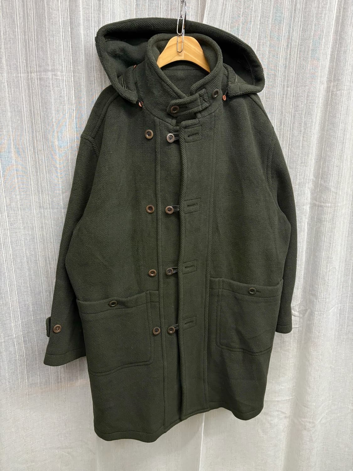 피에르가르뎅 카키 더블 브레스티드 후드 더플 코트 상품이미지5