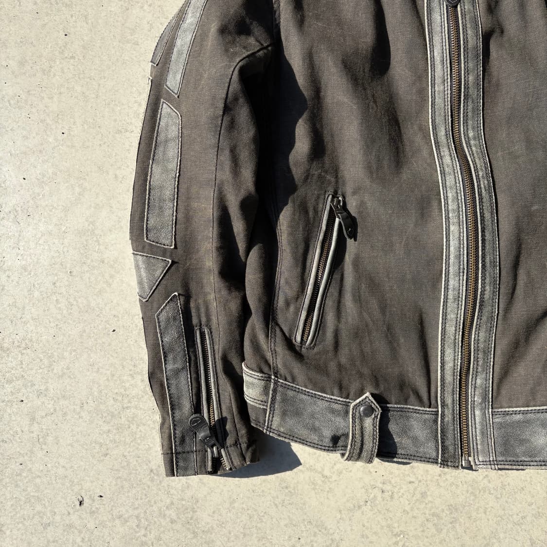 디젤 워시드 코튼&스웨이드 바이커 자켓 상품이미지3