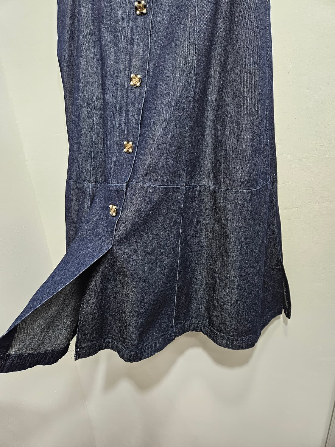 까사렐(cacharel) 슬릿 A라인 데님 스커트 상품이미지7