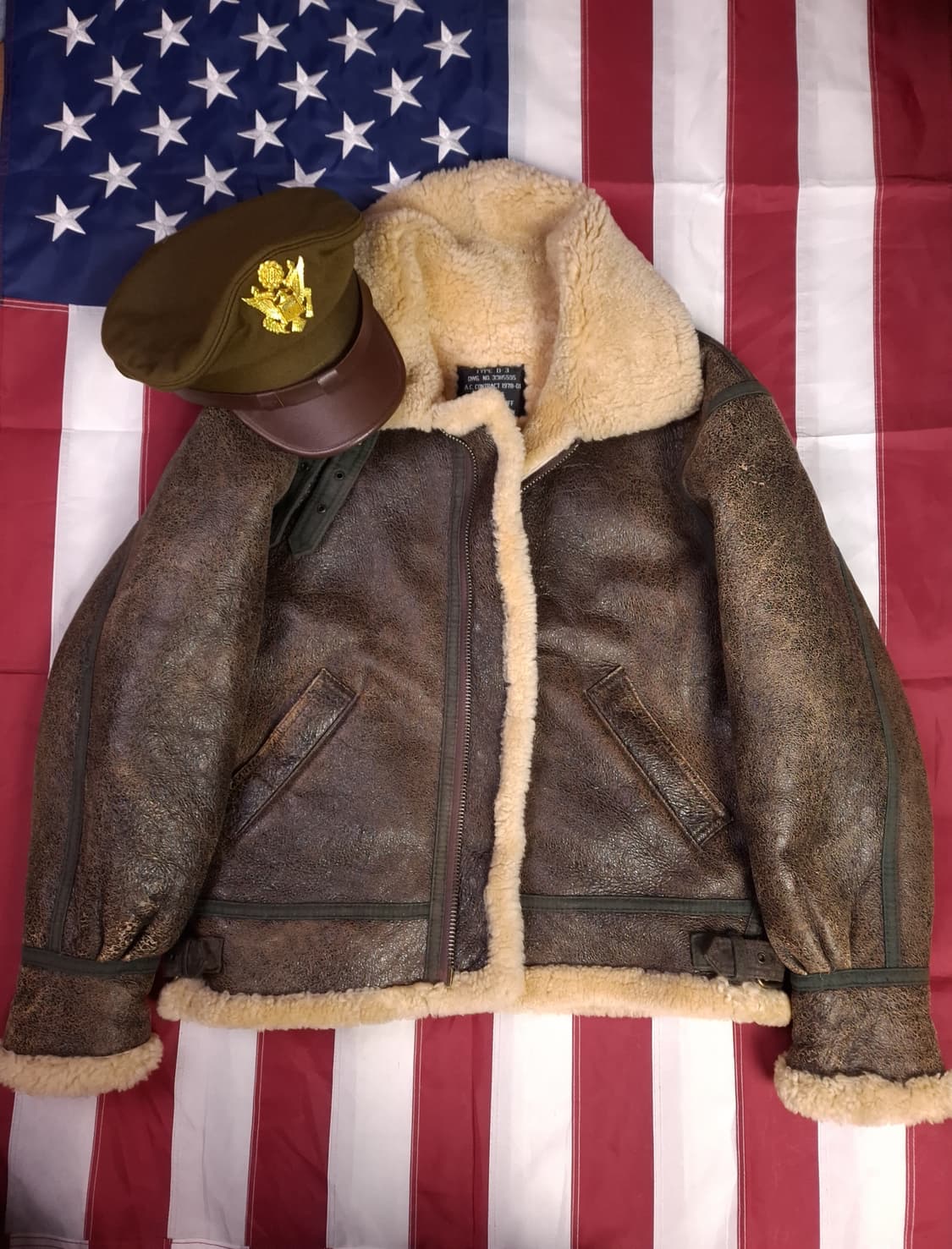 90's 미공군 B-3 TYPE 리얼레더 항공폭격기 무스탕 상품이미지2