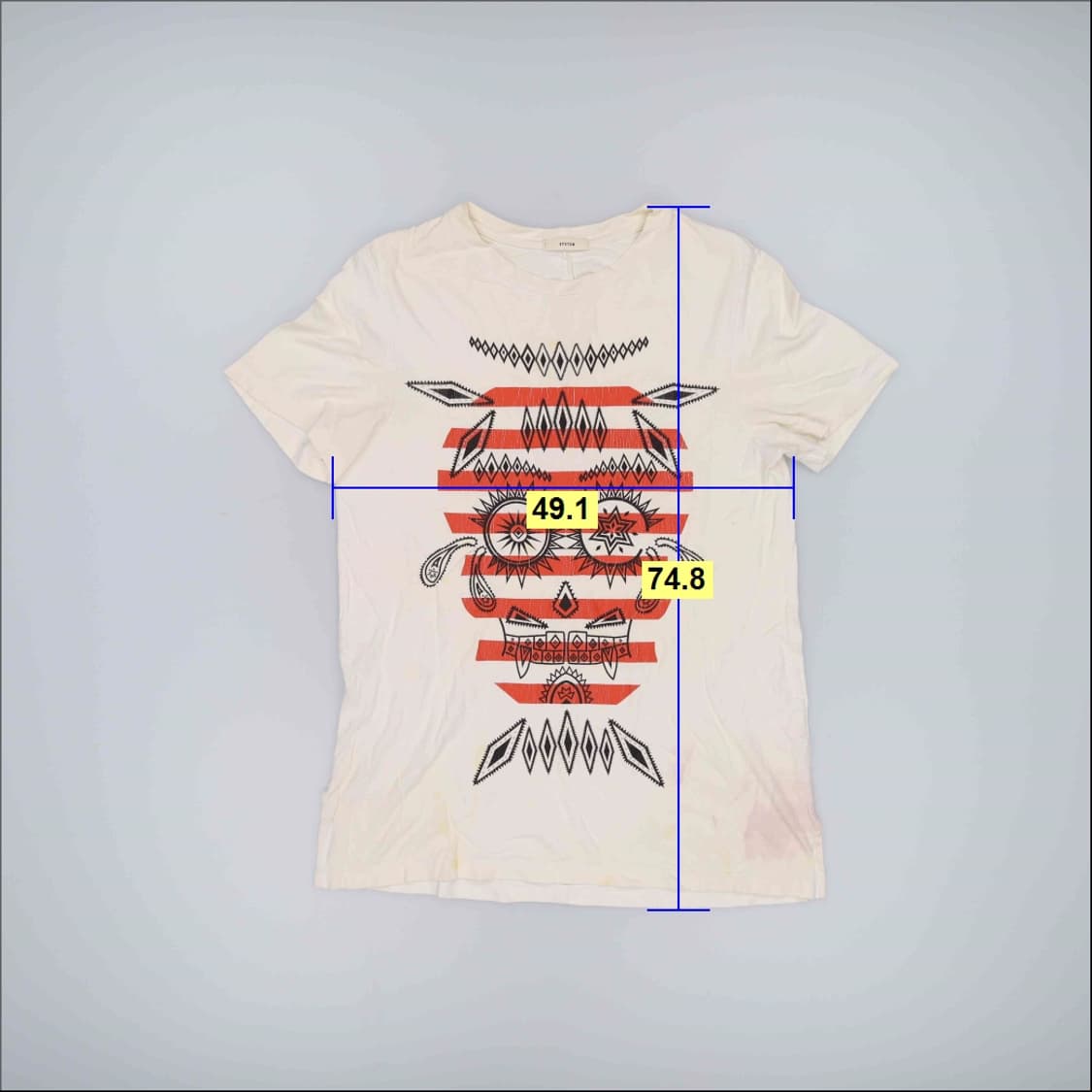 90 한섬시스템 프린팅반팔티(오염) 0305H1 상품이미지7