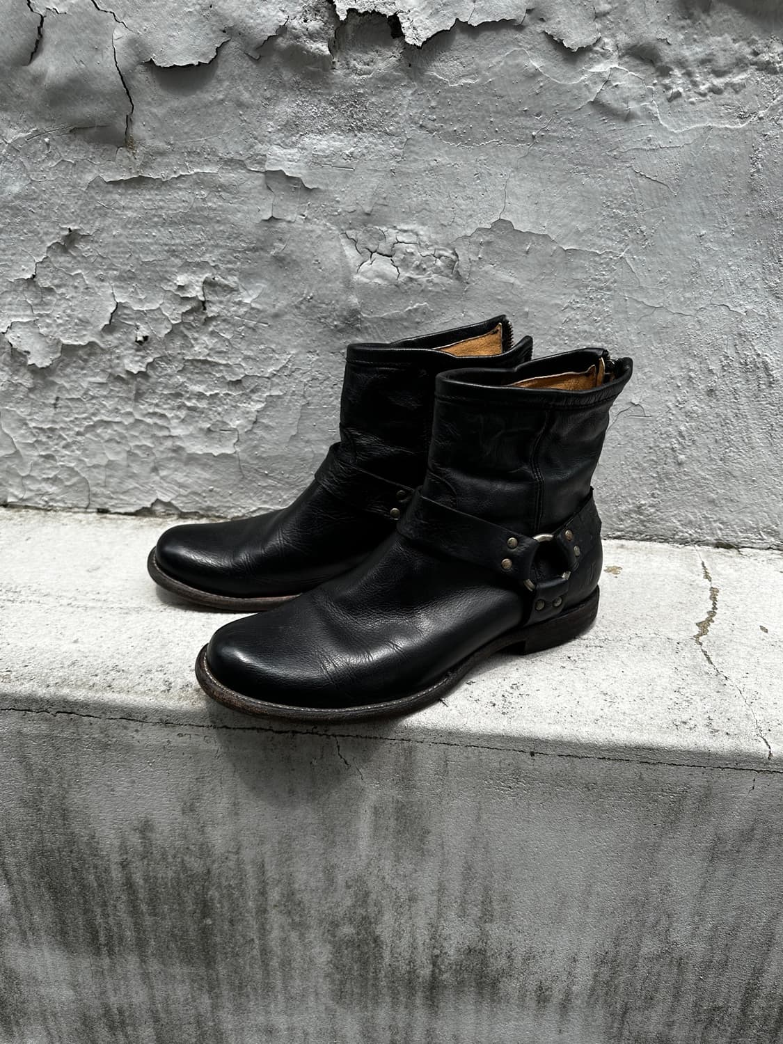 00s FRYE Harness Boots Black Leather 8D 상품이미지2