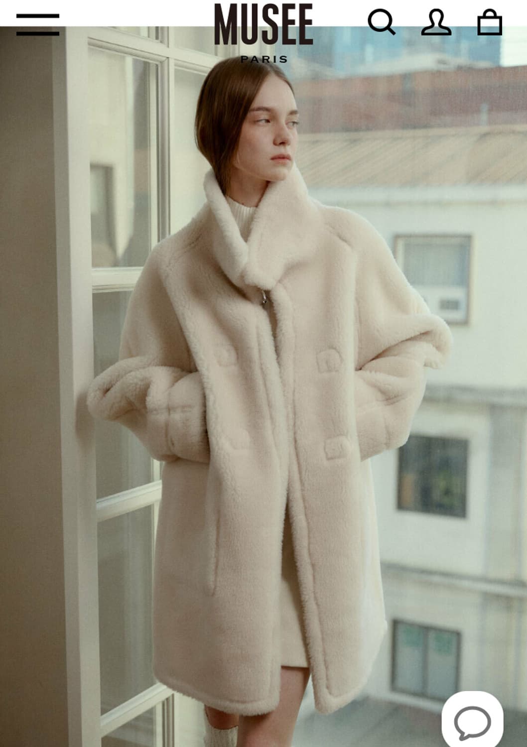 뮤제 100%램스울 리버시블 무스탕 아이보리 상품이미지4