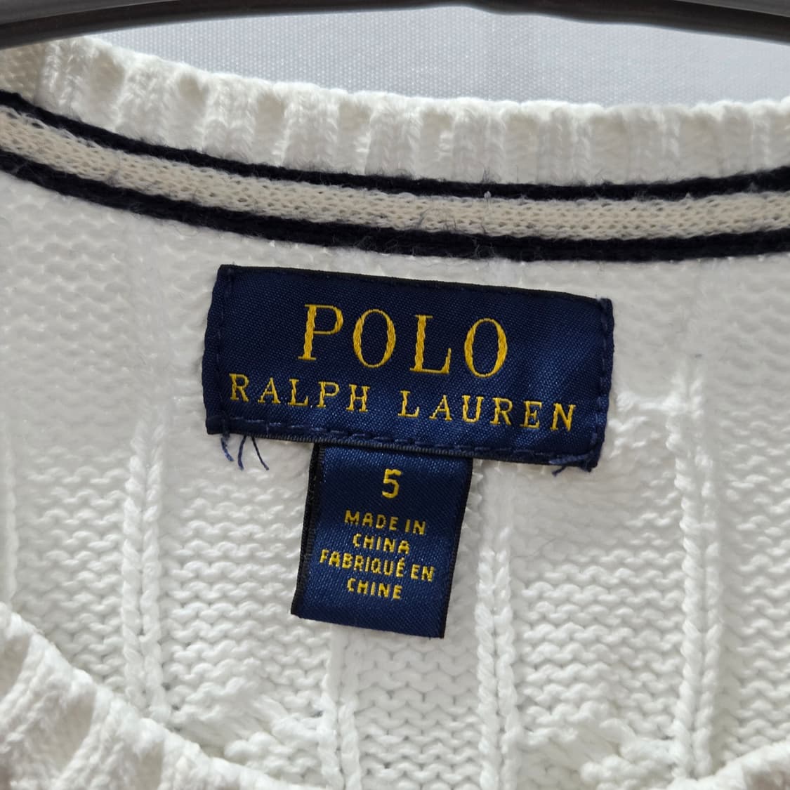 폴로랄프로렌 키즈 케이블 니트 화이트 5 상품이미지3