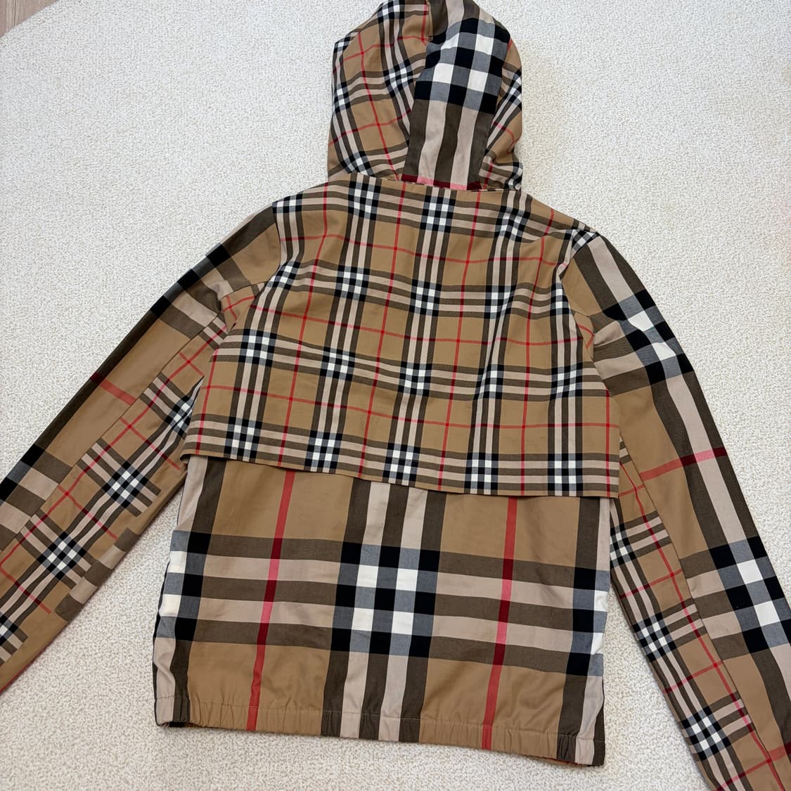 정품 버버리 체크 후드 바람막이 자켓 상품이미지5