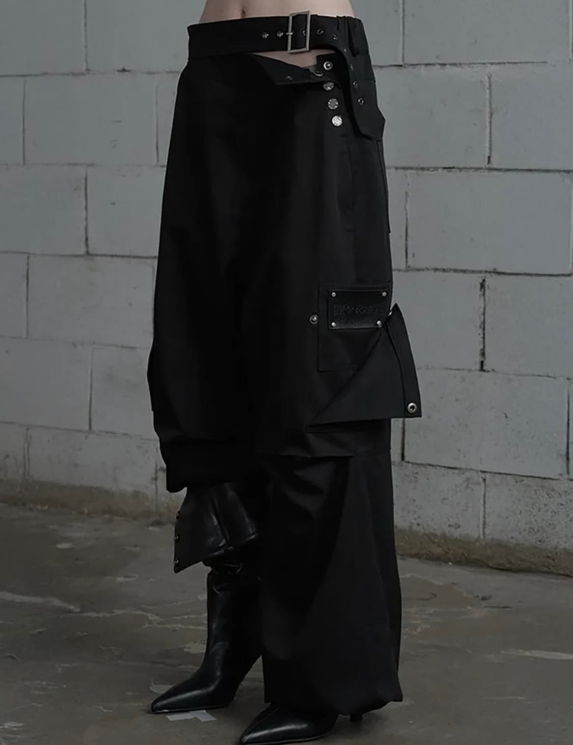 에트오소메 벨트 투포켓 컷라인 오버핏 팬츠 상품이미지2