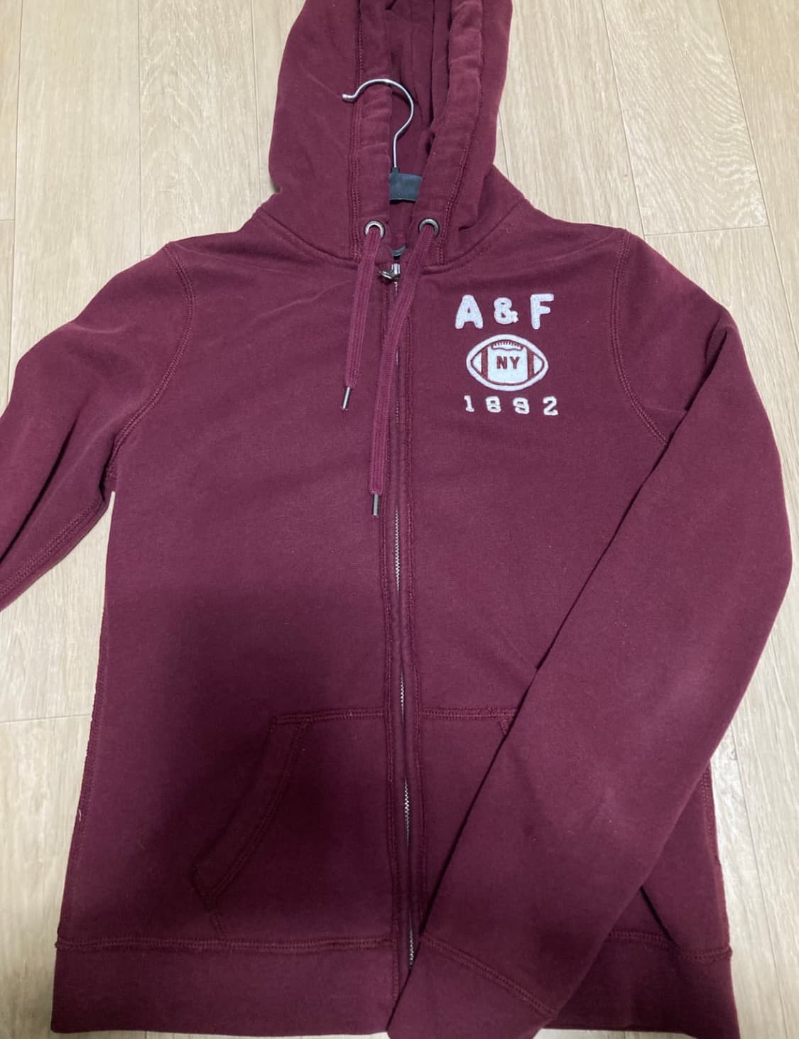 아베크롬비앤피치 버건디 후드집업 상품이미지2