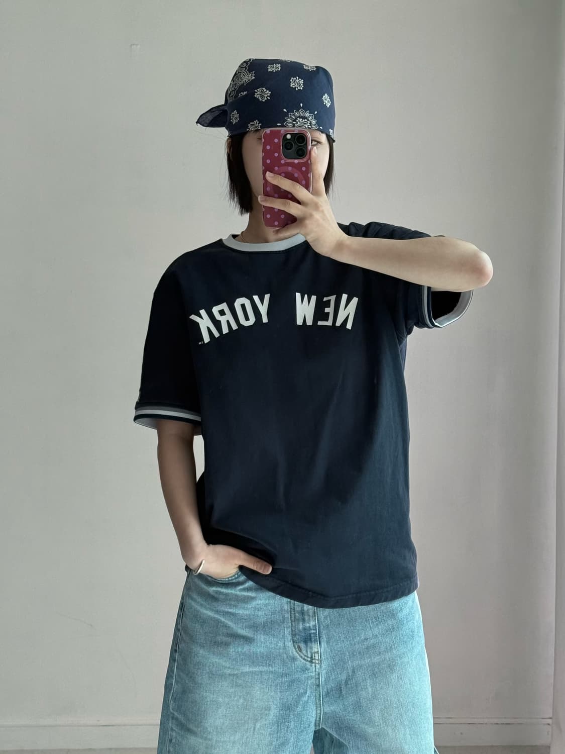 뉴에라 뉴욕 링거 반팔티 상품이미지1