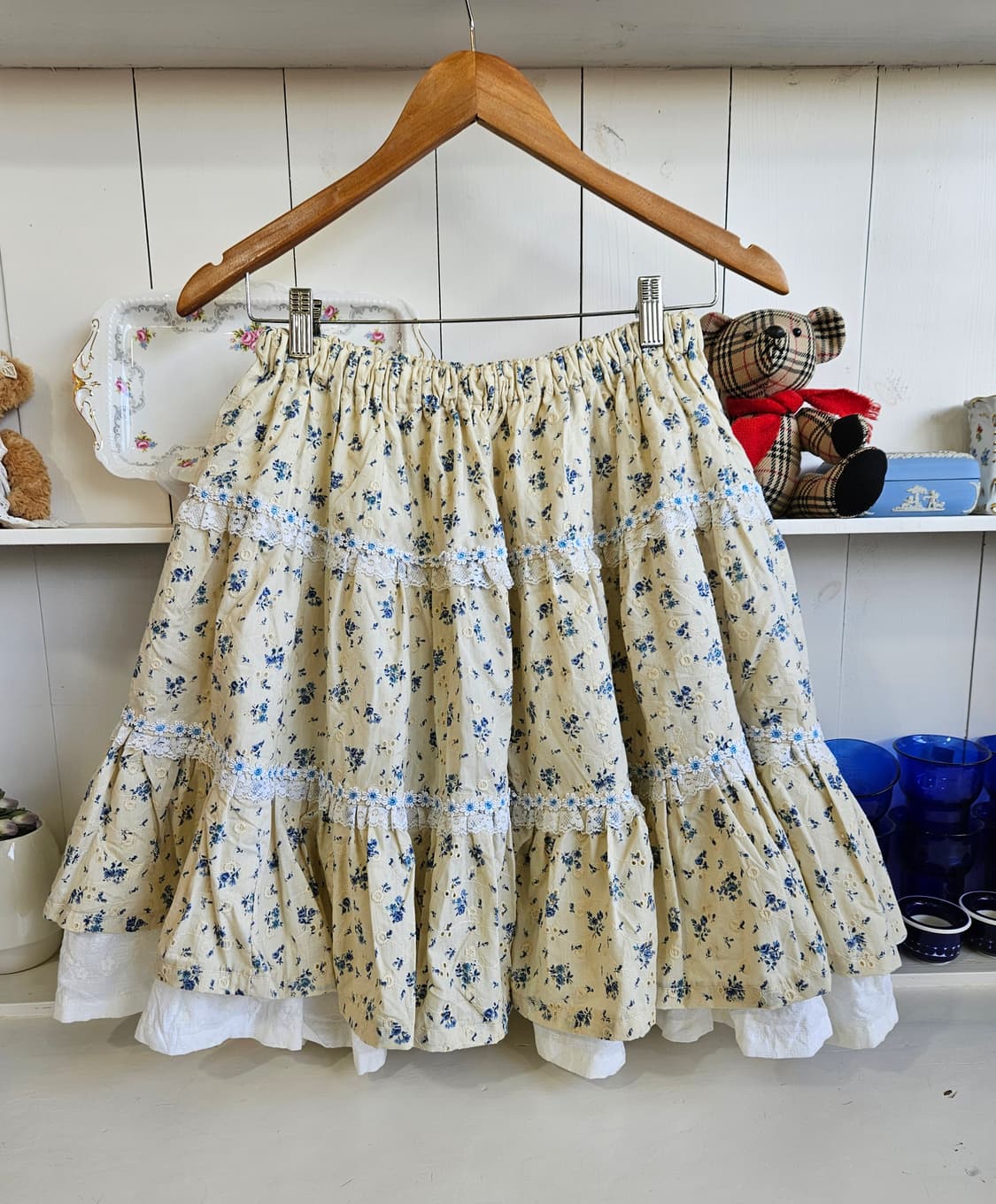 일본빈티지 핸드메이드 플라워 캉캉 스커트 상품이미지1