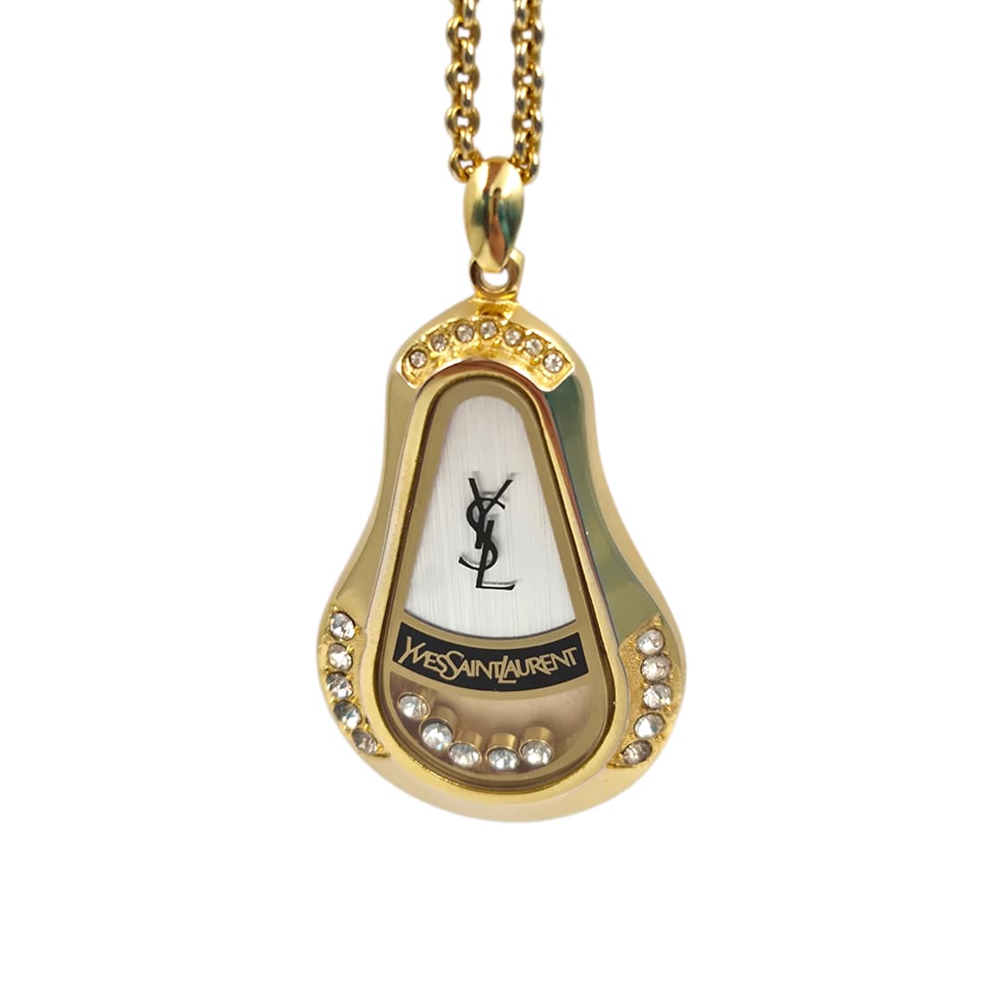 90s 입생로랑 물방울 크리스탈 쉐이커 목걸이 상품이미지7