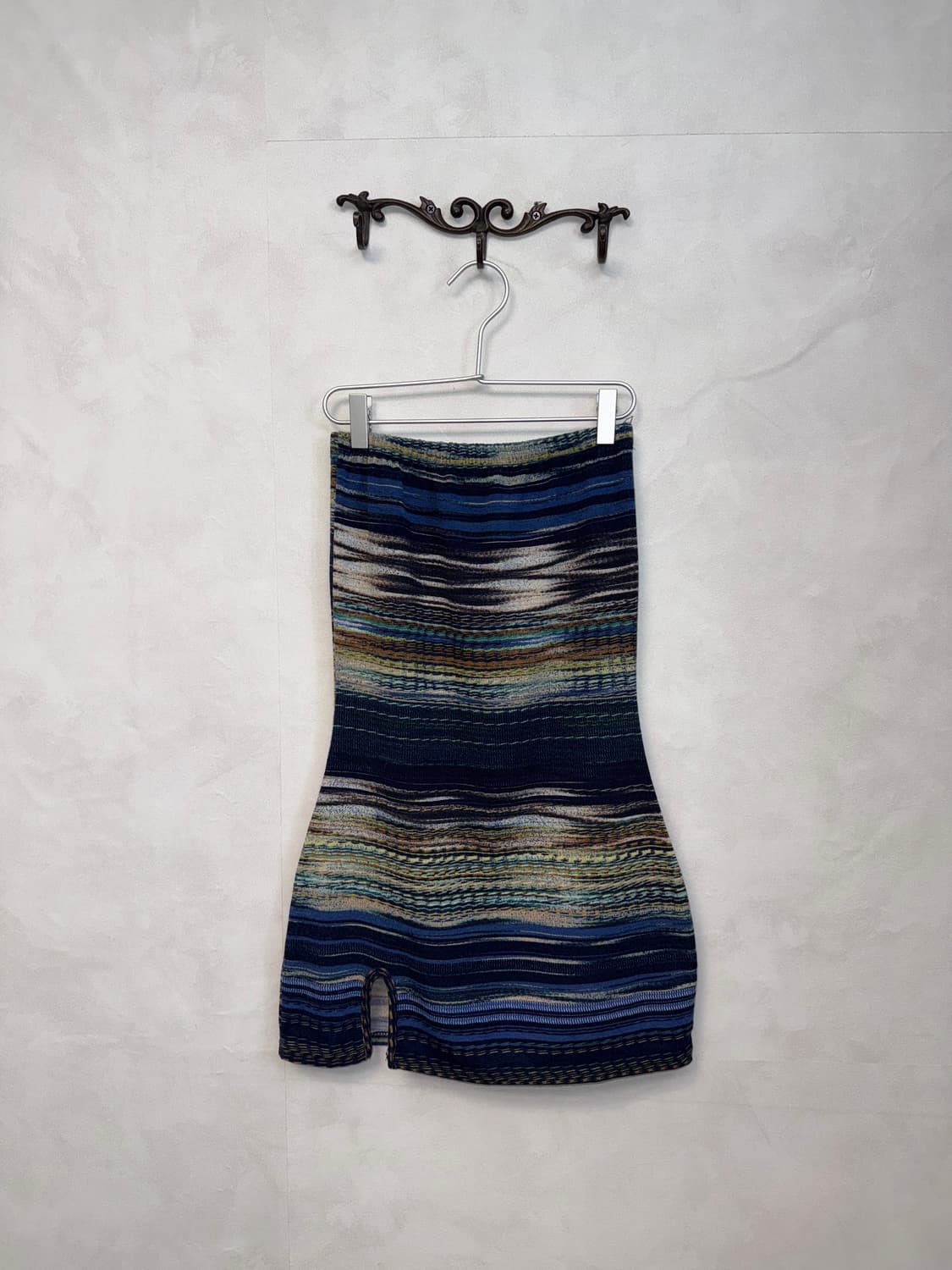 Blue brown bohemian hippie slit mini ops 상품이미지4