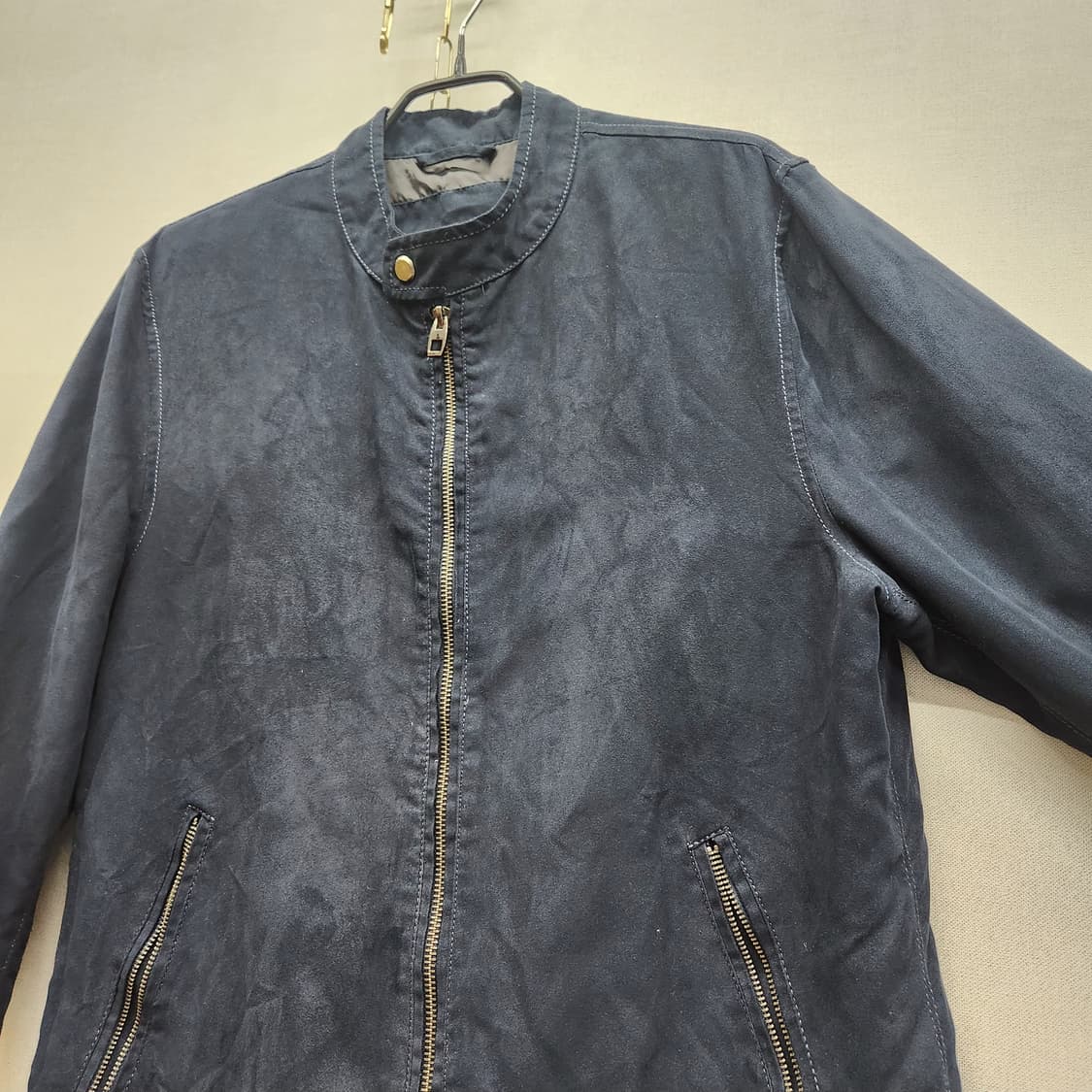 자라 스웨이드 차이나 카라 자켓 M(M) 상품이미지3