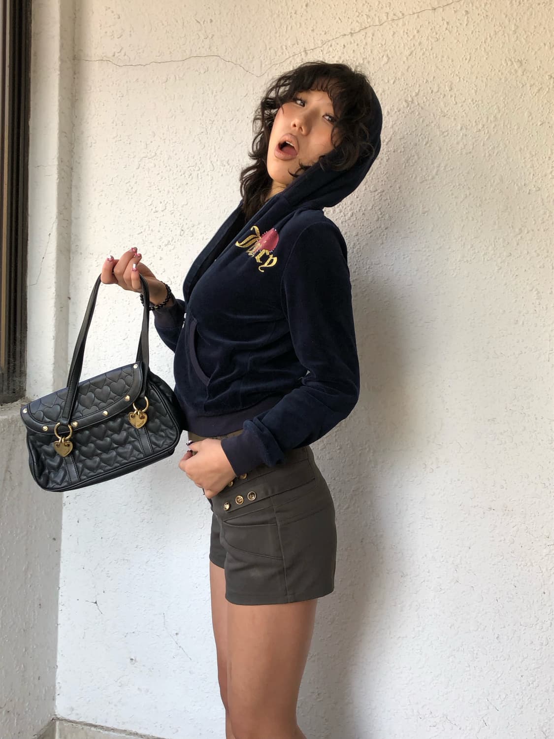 JUICY COUTURE 네이비 벨벳 후드집업 상품이미지2