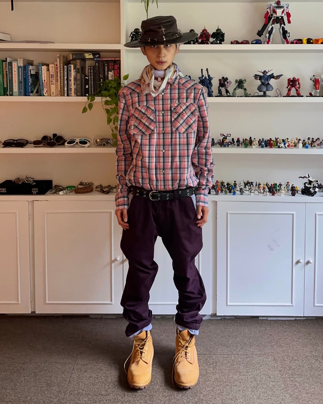 Hollister 핑크 파머 플레이드 체크 셔츠 상품이미지2