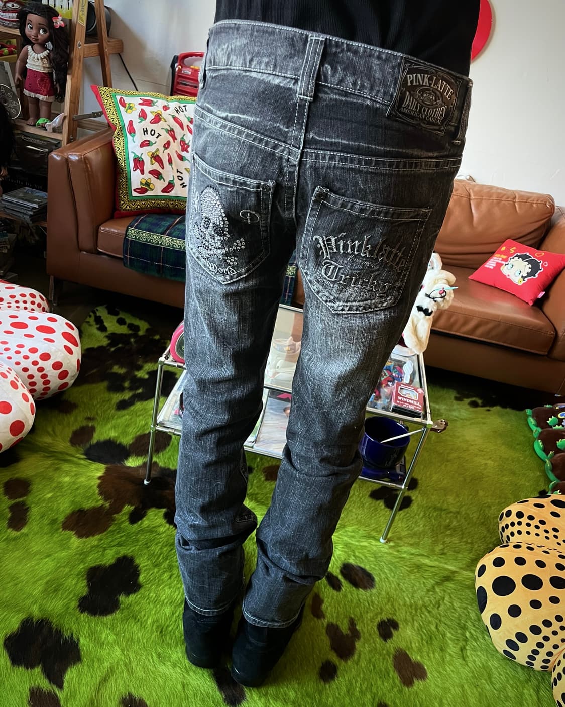 90-00s Pink Latte Jeans Destroyed Denim 상품이미지2
