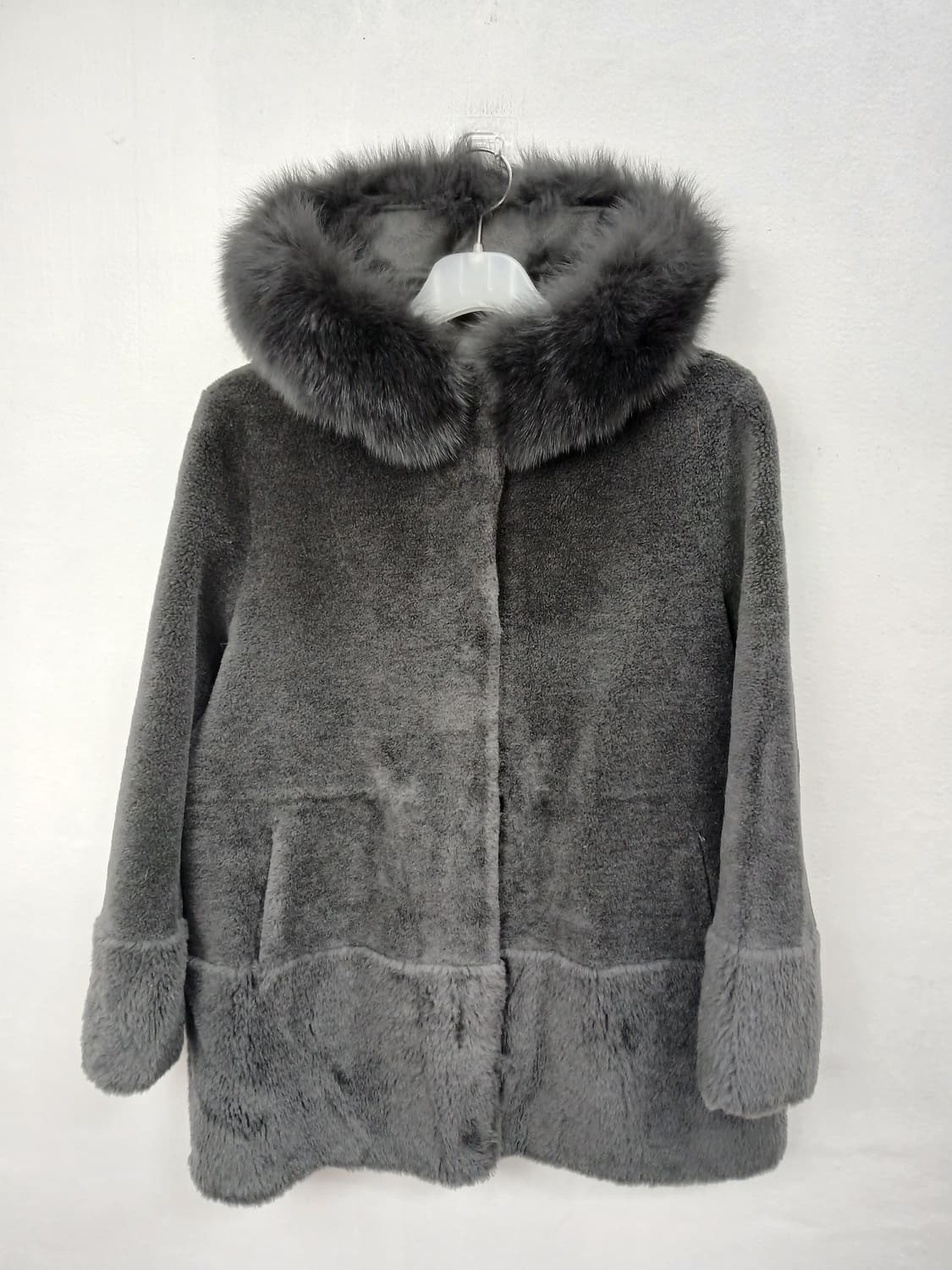 유니지 천연양모 사가폭스퍼 후드코트 77 L 새제품 상품이미지3