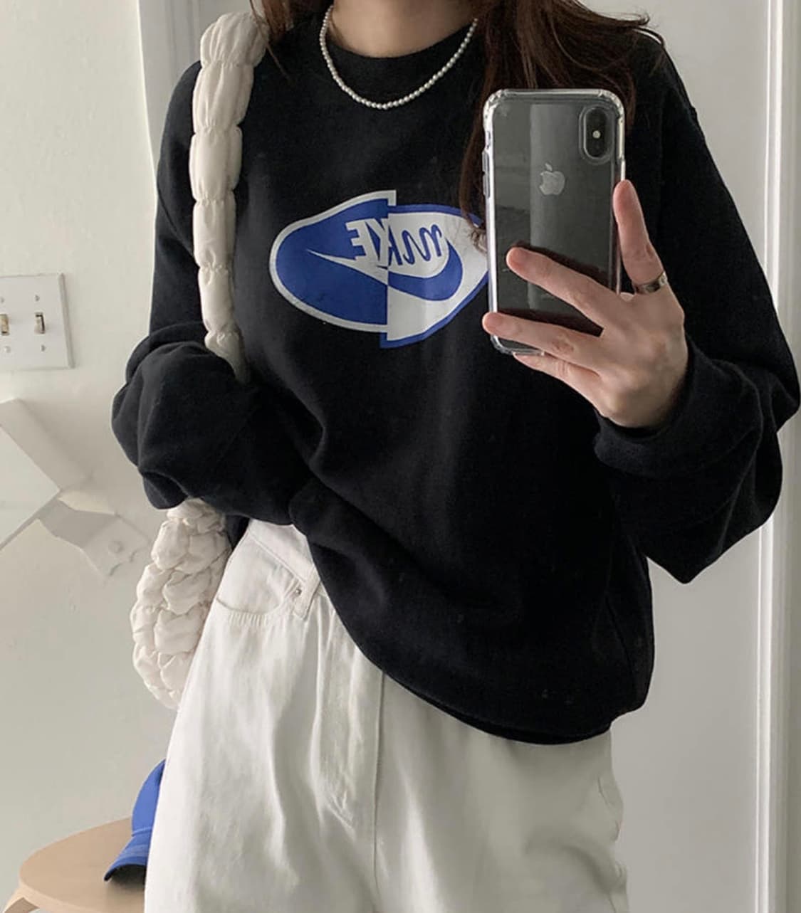 나이키 스플릿 로고 맨투맨 1회 착용 상품이미지1