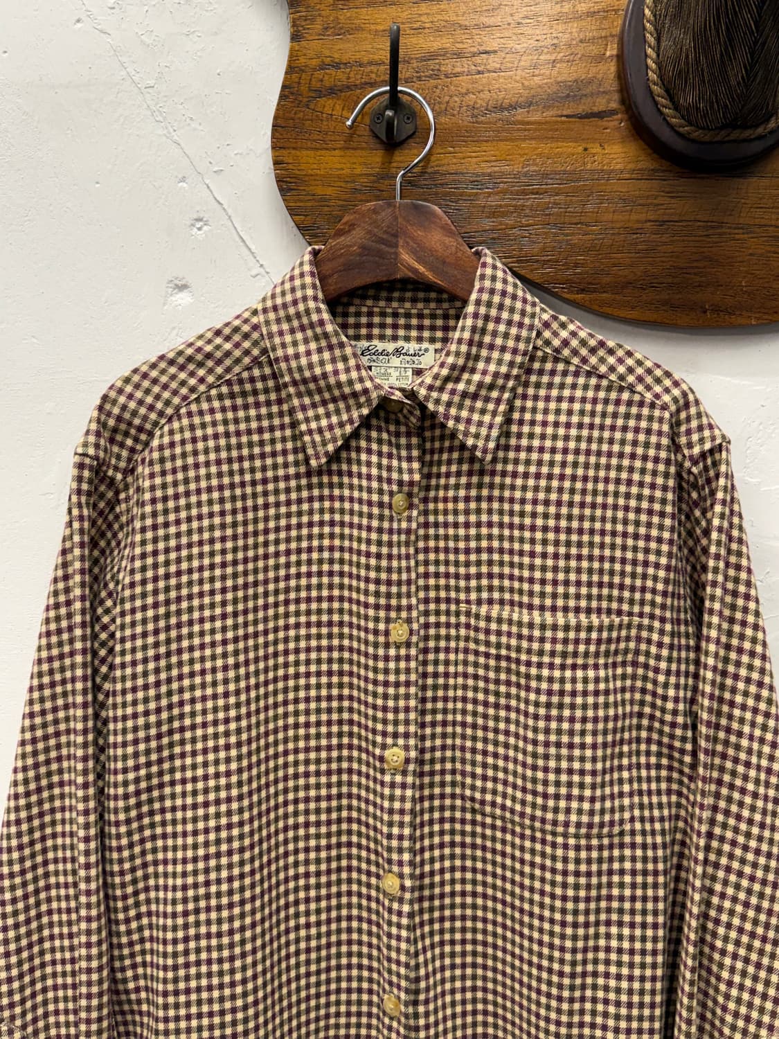 Eddie Bauer Micro Check Flannel Shirt 상품이미지2