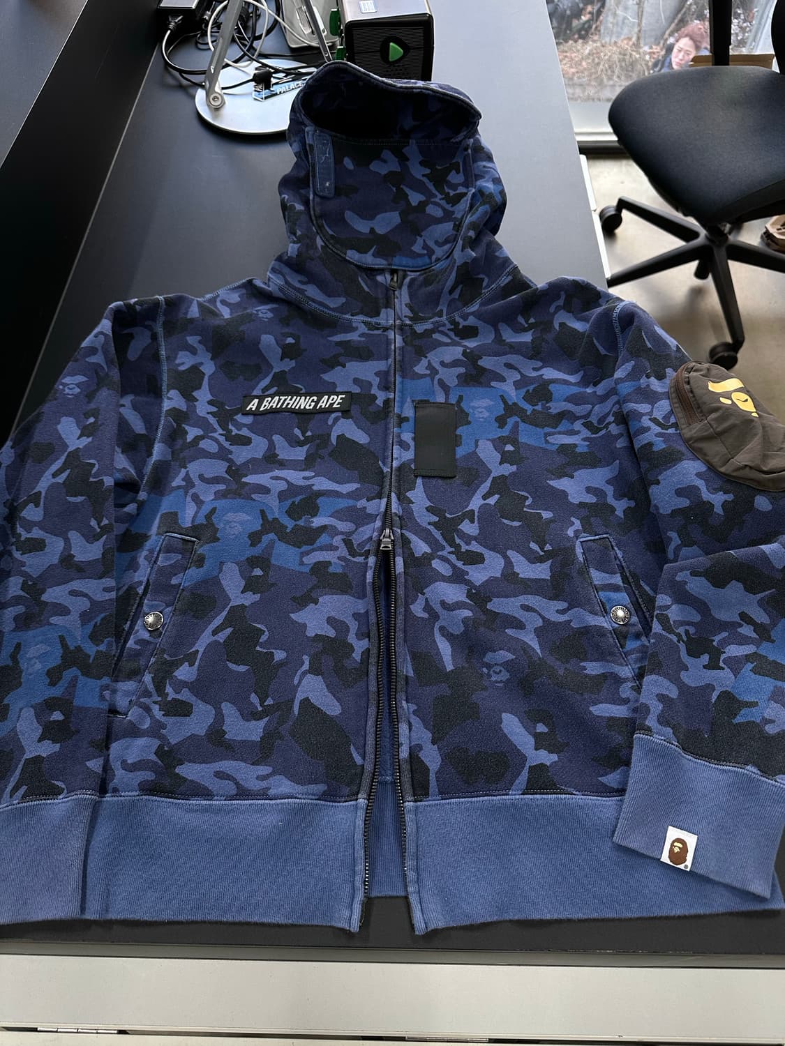 베이프 마스크 샌드카모 밀리터리 릴렉스드핏 풀후드집업 청계 상품이미지5