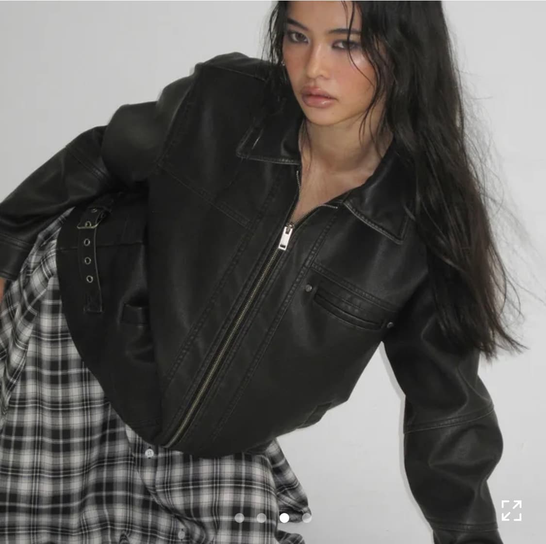 블랙업 쿠다 워싱 레더자켓 상품이미지1