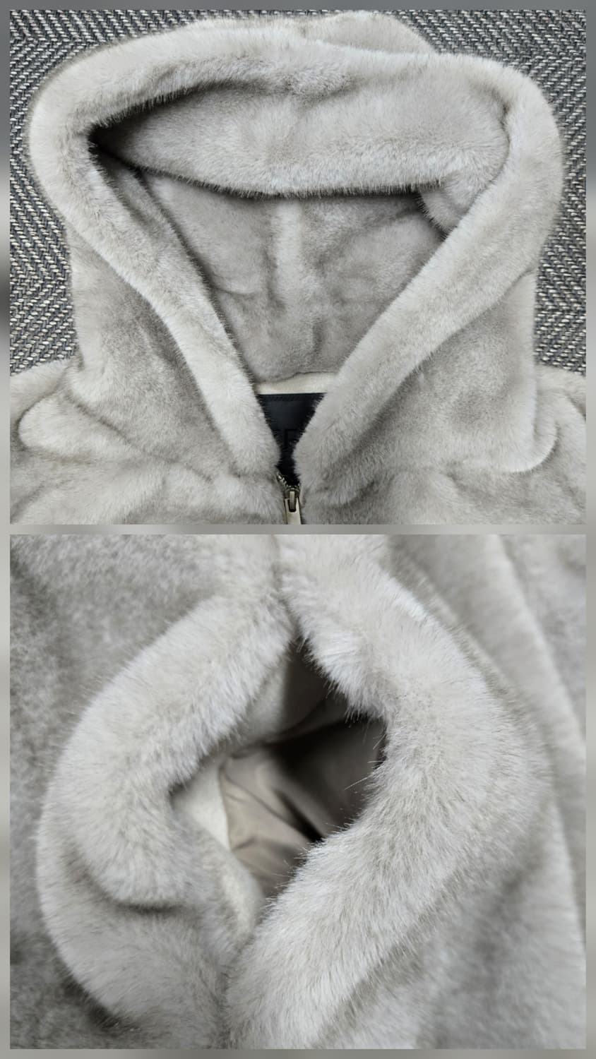 레프트서울 페이크퍼 후드 자켓 그레이 상품이미지6