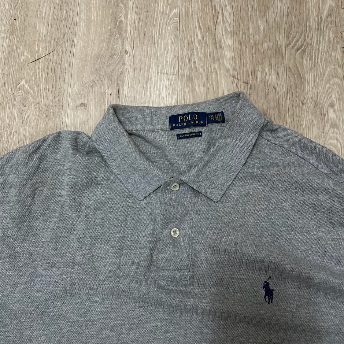 폴로 랄프로렌 커스텀 슬림핏 반팔 카라티 [그레이] 2XL/110 상품이미지2