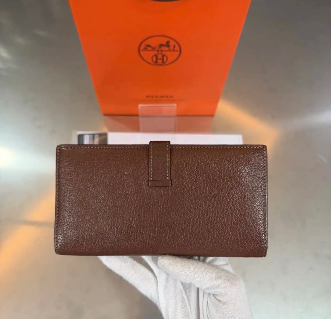 [정품] 에르메스 베안 브라운 골드 H 스위프트 고트스킨 장지갑 상품이미지3