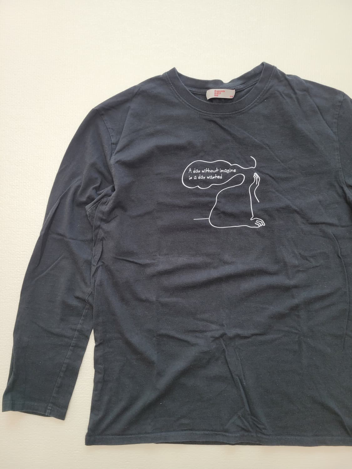 에잇세컨즈 8seconds 남자 긴팔 티셔츠 110 블랙 상품이미지3