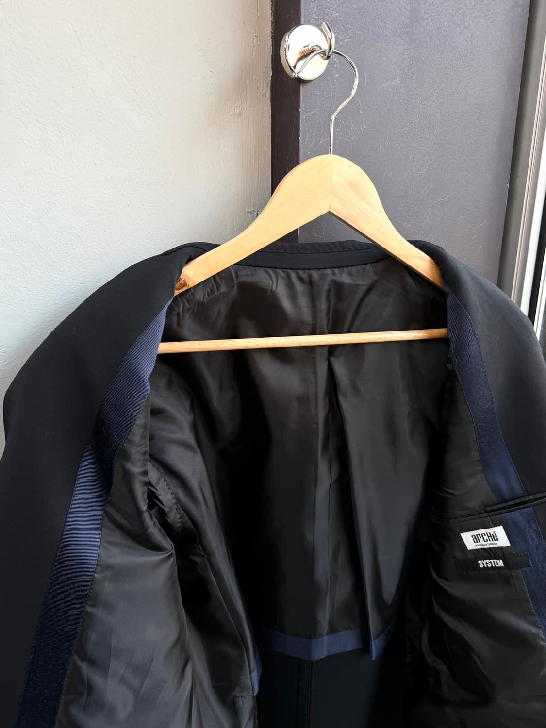 100/ 시스템옴므 브라이튼 사선 원버튼 자켓 상품이미지5