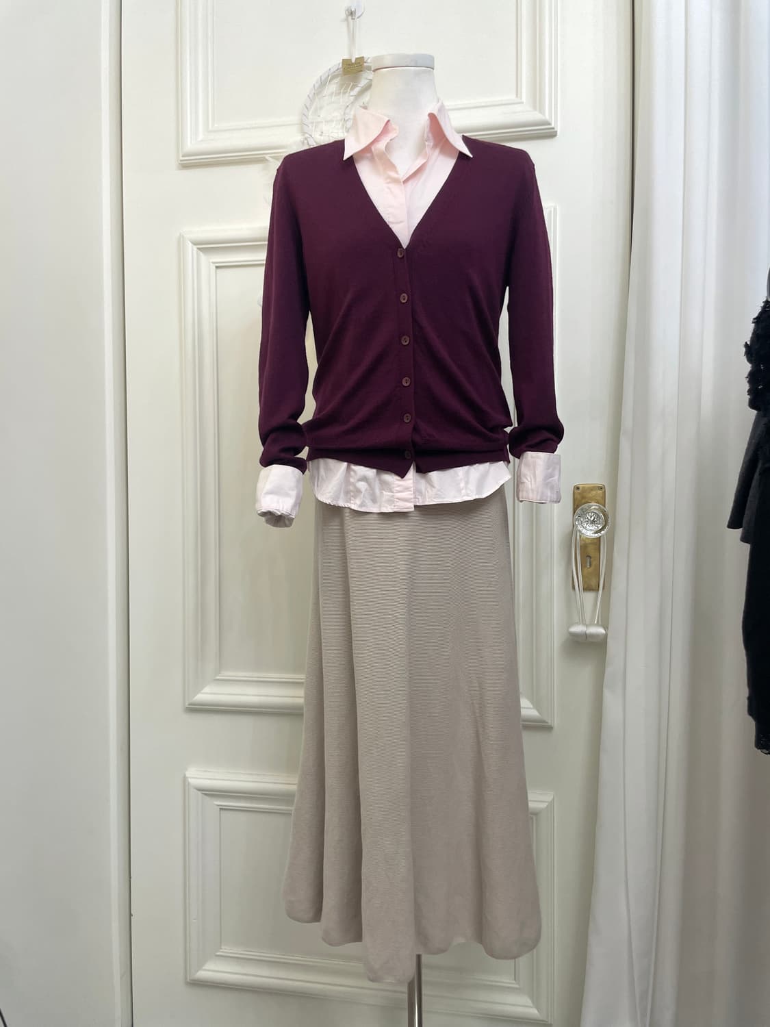 gray beige basic knit skirt(size-M) 상품이미지8
