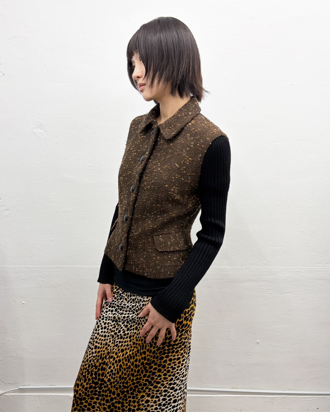 벌수스 베르사체 헤링본 울 자켓 상품이미지3