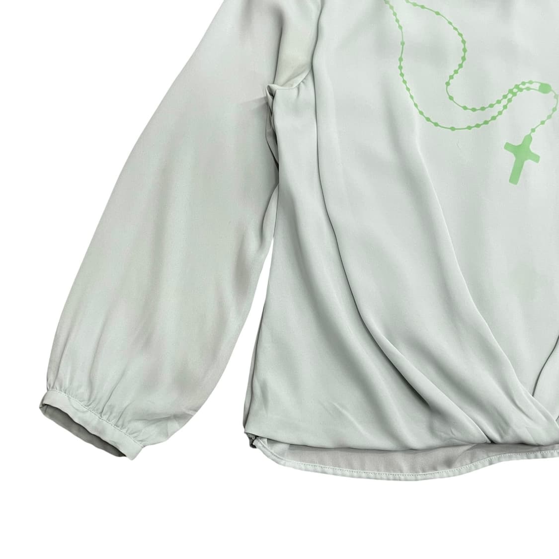 Wrap Detail Mint Loose Blouse Top 상품이미지5