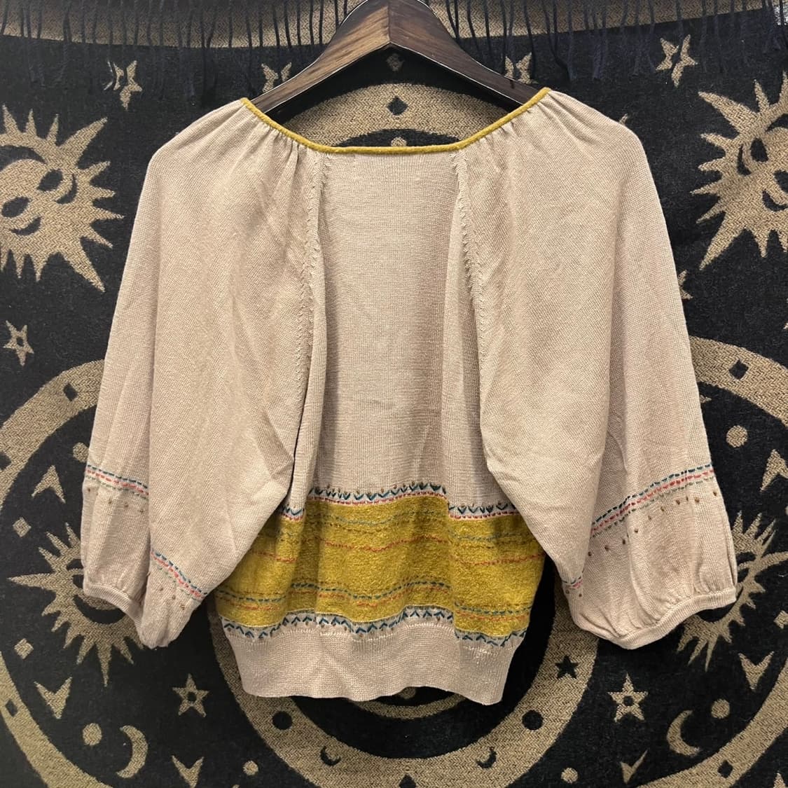 빈티지 모리 코지룩 퍼프 반팔 세미크롭 콩버튼 잔꽃 가디건 K0032 상품이미지4