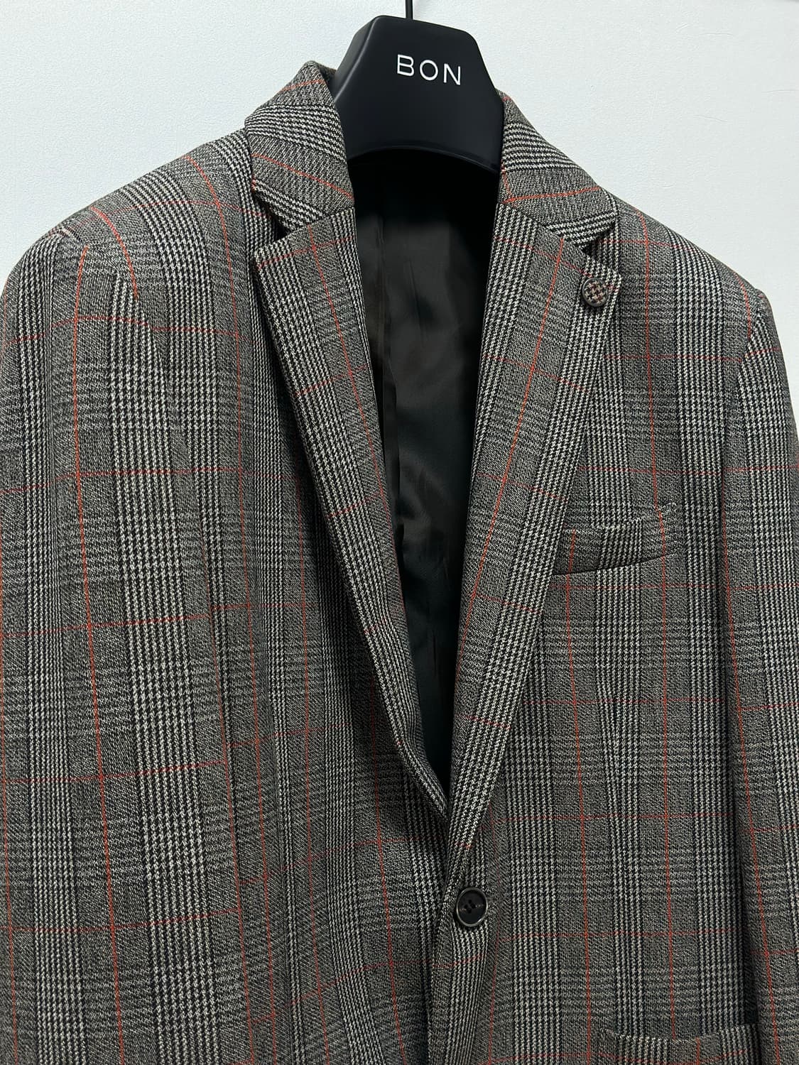 BON(본) 브라운 체크 투버튼 싱글자켓/100사이즈 상품이미지3
