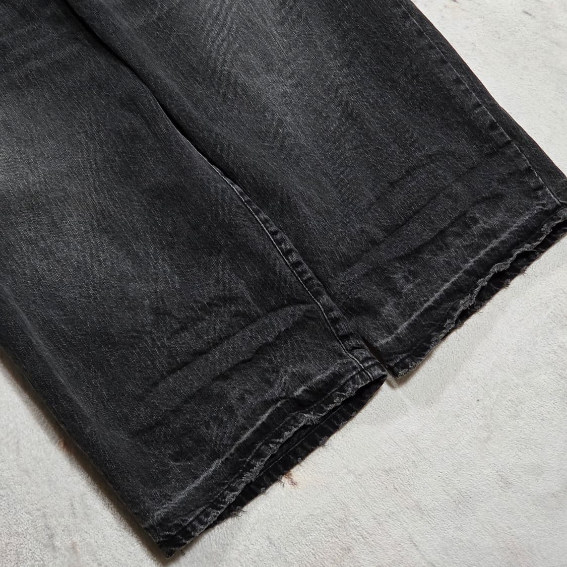빈티지 흑청 핀턱 워싱 와이드 데님팬츠 상품이미지6