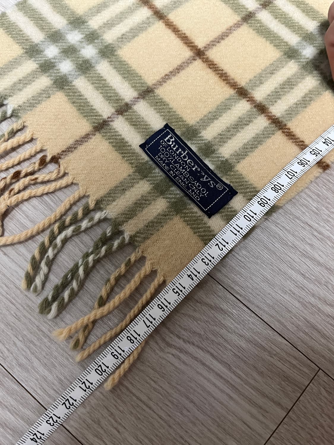 버버리 램스울100 머플러 유니크 옐로우베이지 체크 상품이미지5