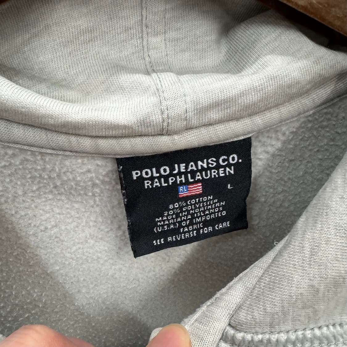 90s 폴로 랄프로렌 진스 후드 집업 전면 67로고 포인트 그레이 상품이미지6