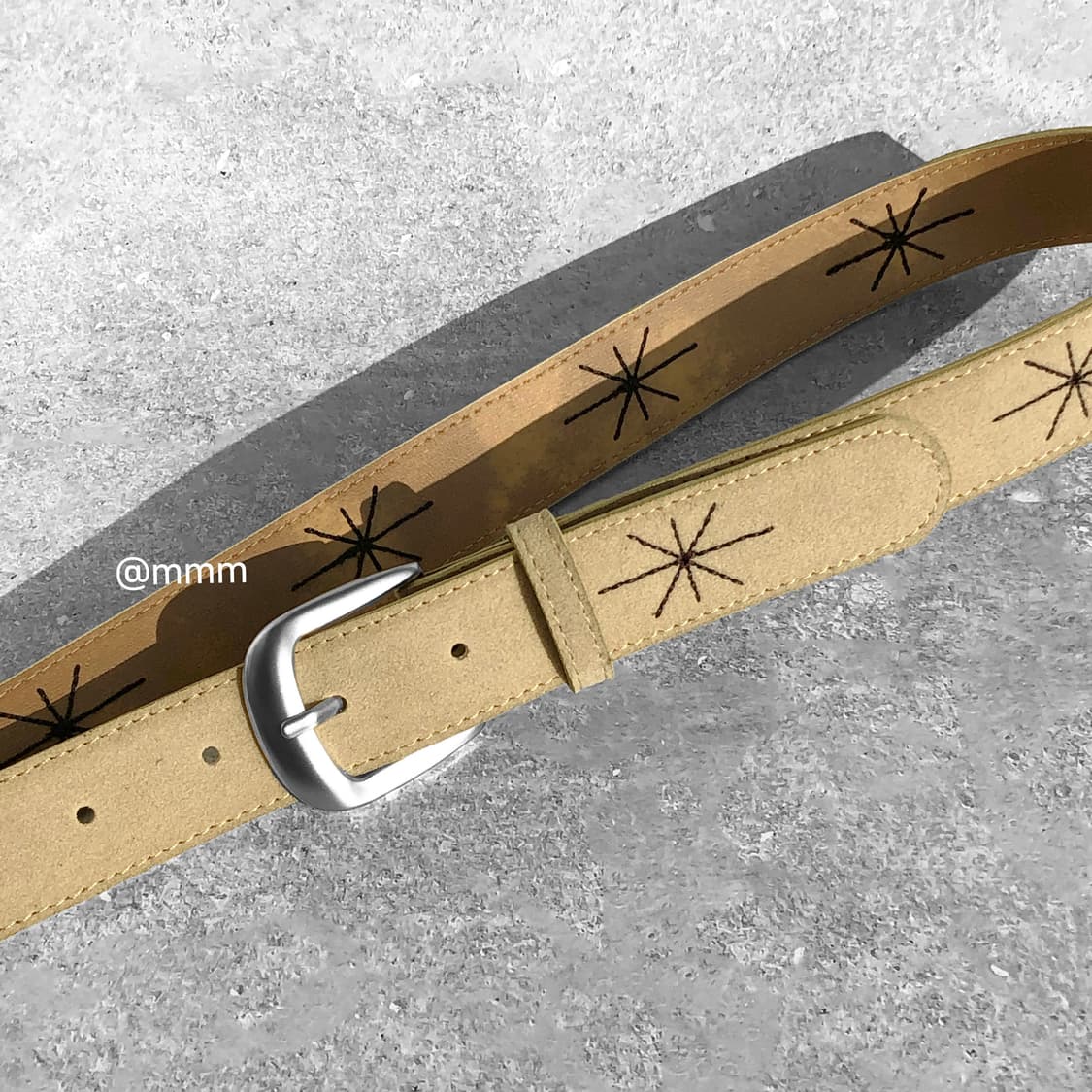 [Unisex] 스웨이드 별빛 자수 벨트 3컬러 상품이미지4