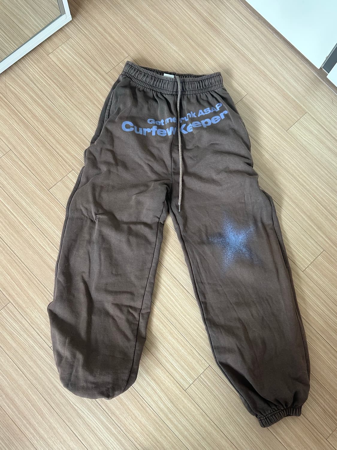 스컬프터 브라운 별 스타 팬츠 상품이미지1