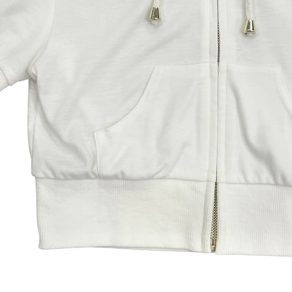 White Crop Hood Short Sleeve zipup 상품이미지3