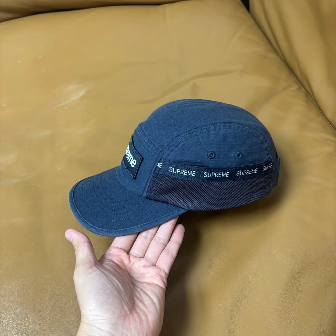 Supreme 슈프림 23fw 메쉬 포켓 네이비 캠프캡 모자 (Navy) 상품이미지4