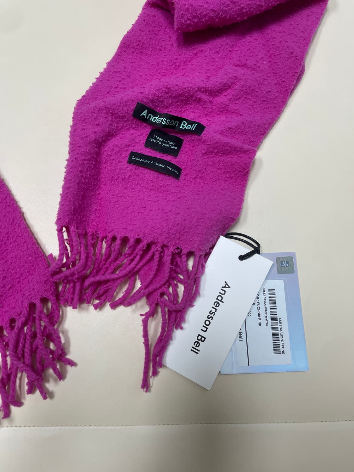 새제품)앤더슨벨 비엘라 스카프 푸시아핑크 상품이미지3