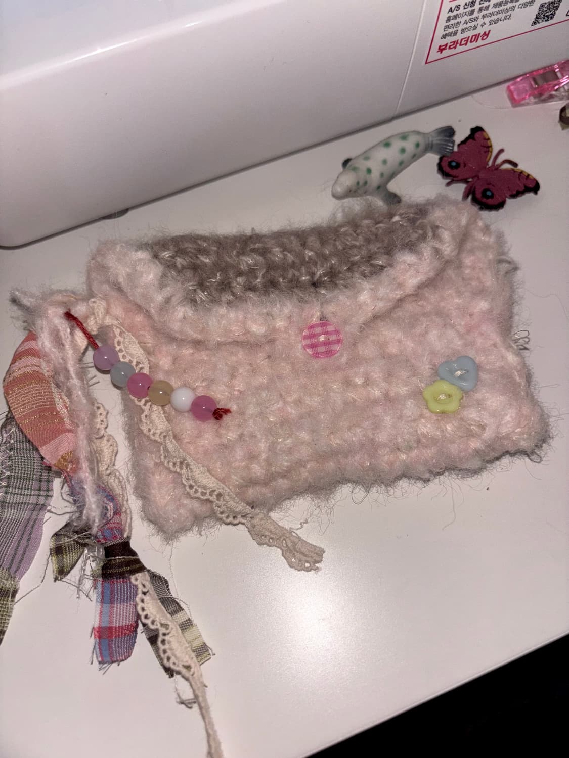 핸드메이드 뜨개 파우치 y2k 키치 갸루 상품이미지1