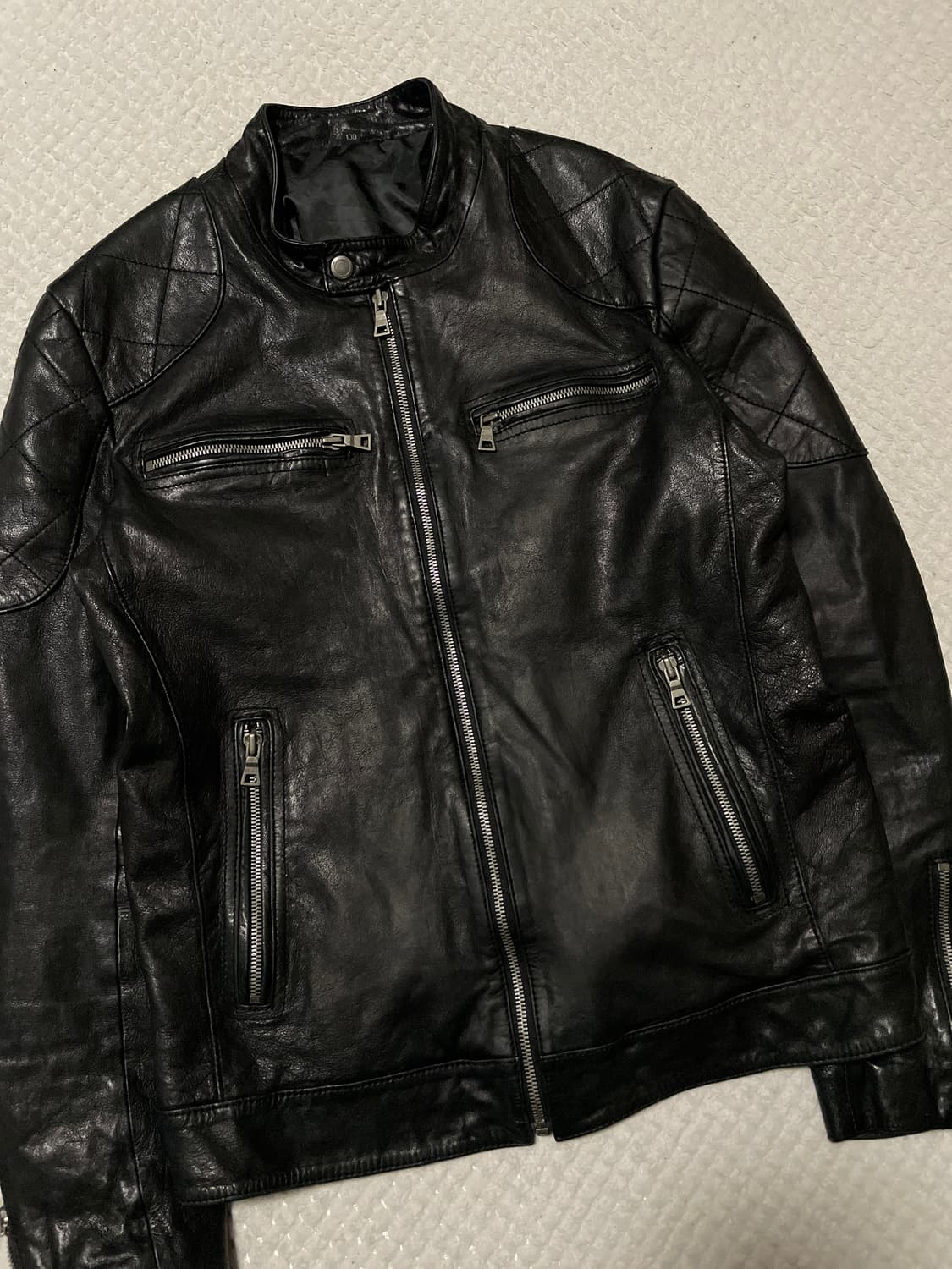 광희시장 웨스턴 무드 램스킨 양가죽 바이커 레더 자켓 상품이미지6