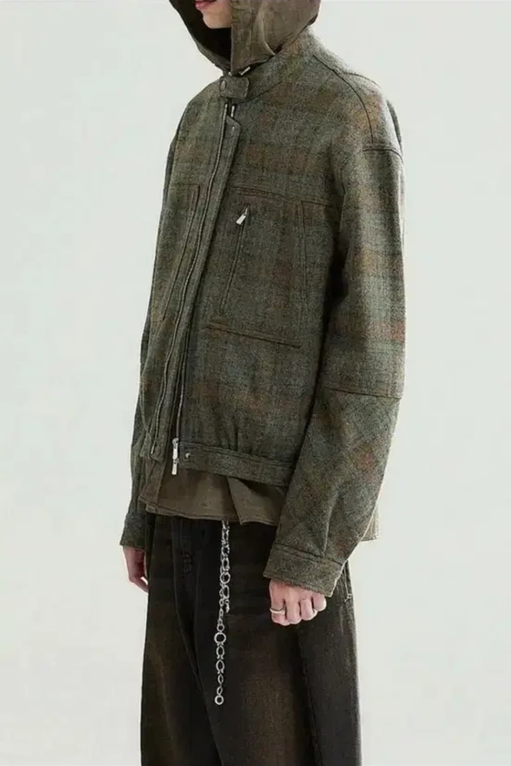 알렌느 울 체크 바이커 자켓(2사이즈) 상품이미지1