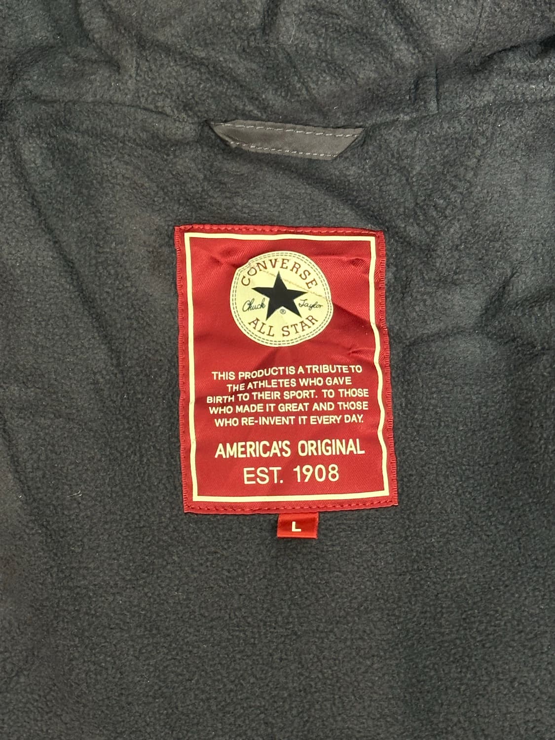 컨버스 블랙 일본판 안감 기모 오버핏 패딩 점퍼 올드스쿨 자켓 L 상품이미지7