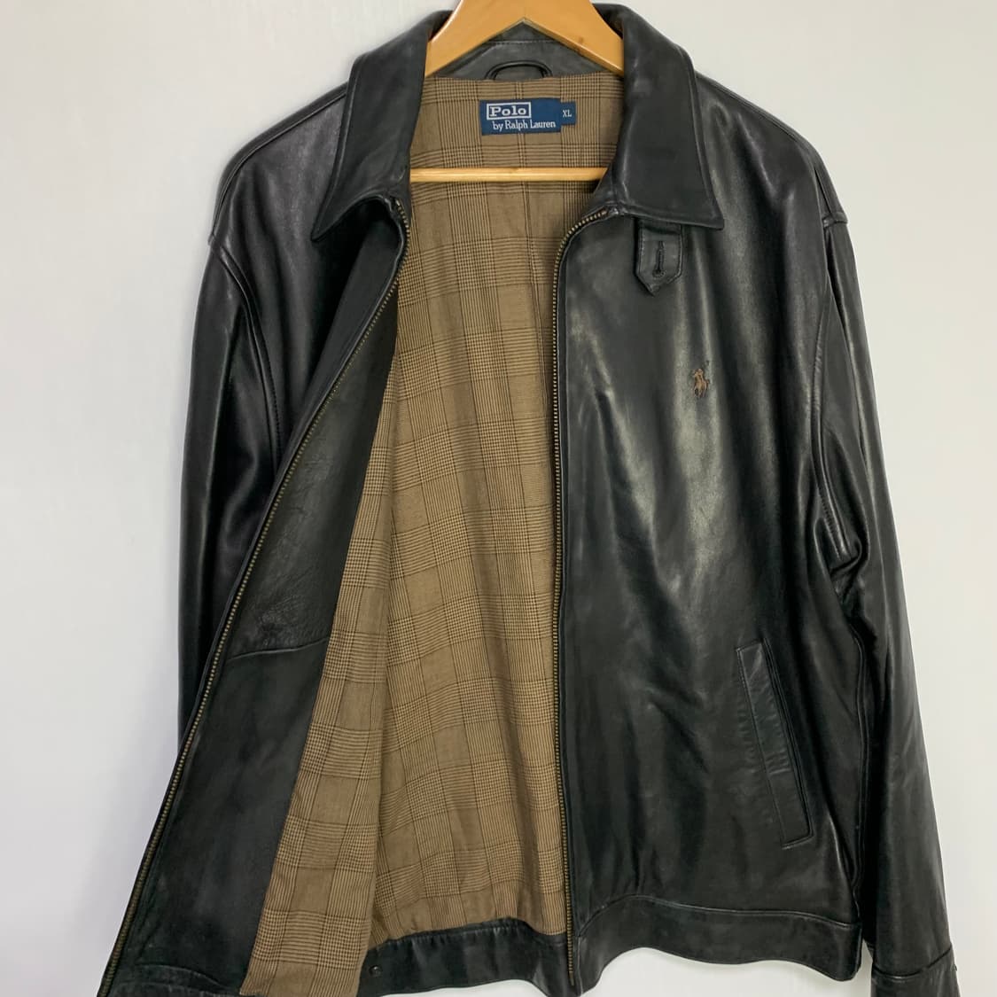 폴로 랄프로렌 빈티지 블랙 리얼레더 양가죽 봄버 자켓 XL 상품이미지6