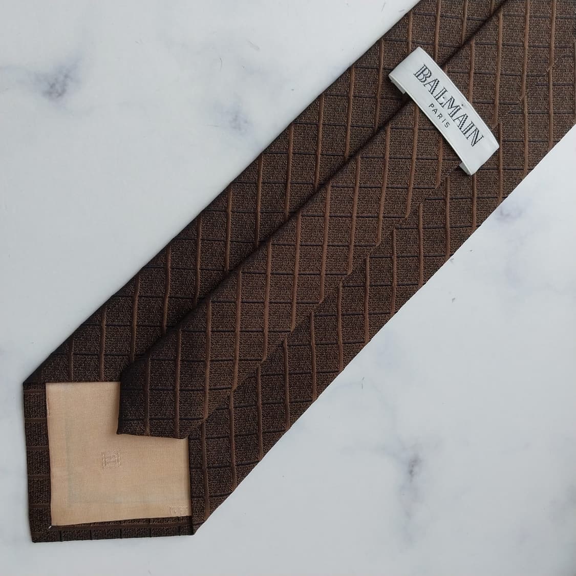 발망 넥타이 브라운 체크 패턴 9.5cm A+등급 K2563
 상품이미지9