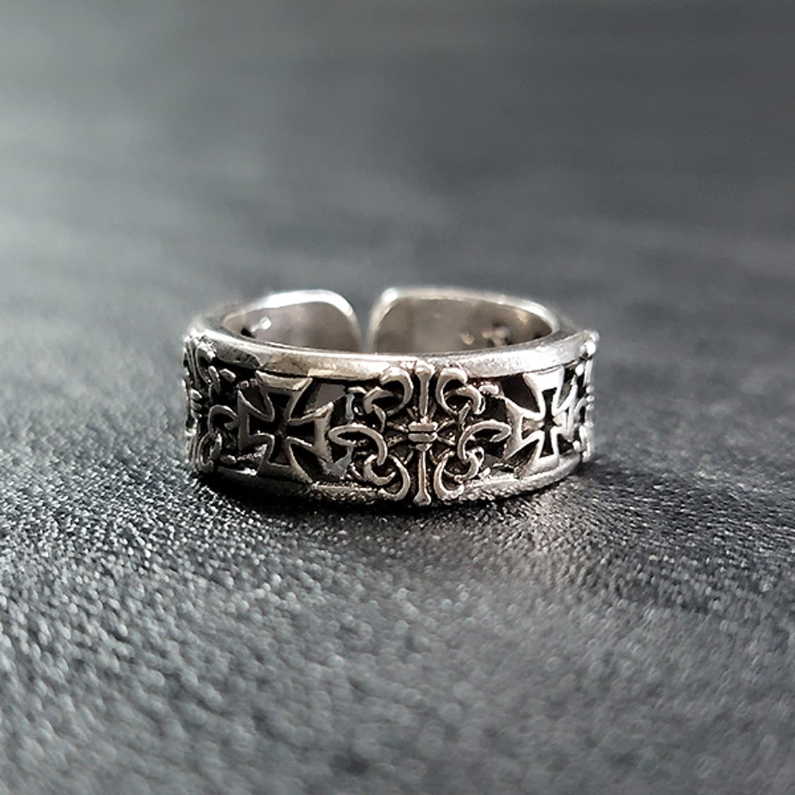 Zyph 백동 남자 엔틱 빈티지 명품 중세 고딕 십자 반지 상품이미지1