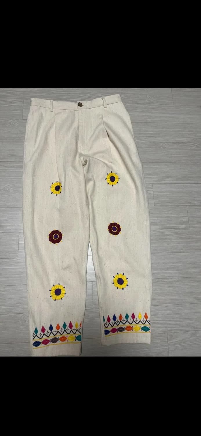 하라고 harago 자수 면 팬츠 상품이미지1